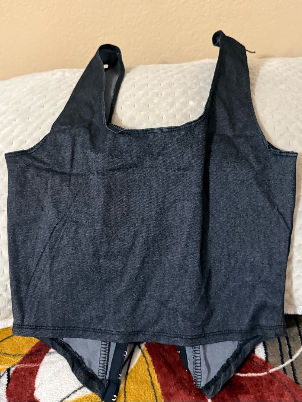 Dark Wash Denim Tank Bodysuit